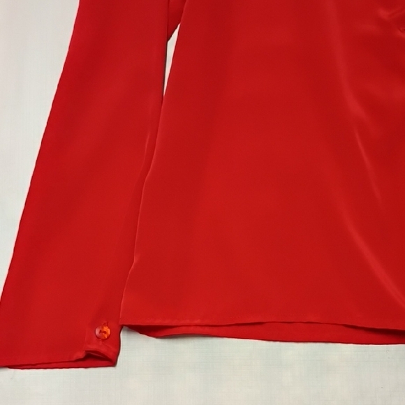 Elegant Red Women's Blouse - Picture 4 of 7